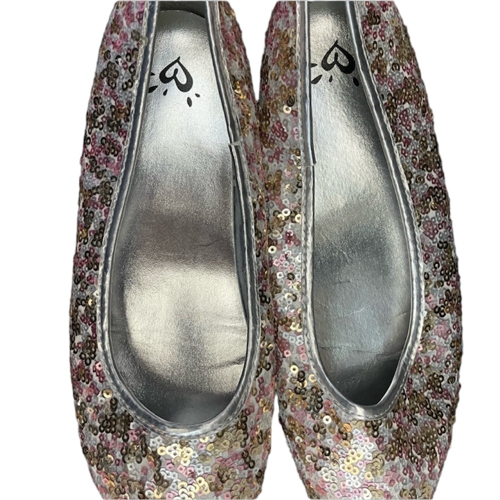 Girls Justice sequenced flats size 8 (worn once)